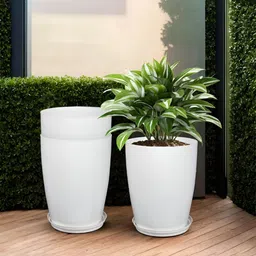 RUBOXA Marble Tower 3-Pcs White UV-ProtectedPlanters-image-13