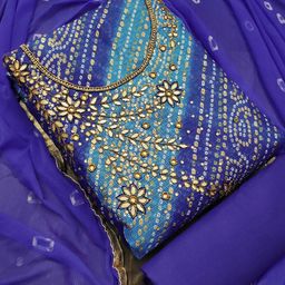 SAINOOR Embellished Semi-Stitched Dress Material-image-47