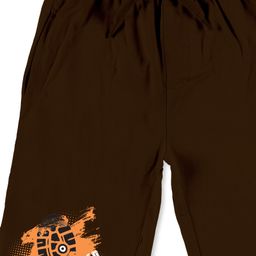 Kiddopanti Move Faster Footstep Printed Shorts - Brown image 4