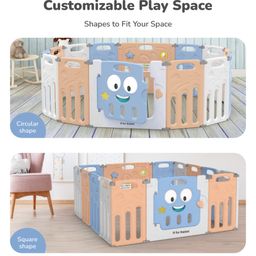 R for Rabbit Joyland Playard with Compact Fold - Blue & Orange image 3