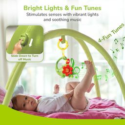 R for Rabbit Orapple Dino Tune Musical Hanging Rattle Toy - Green & Red image 3