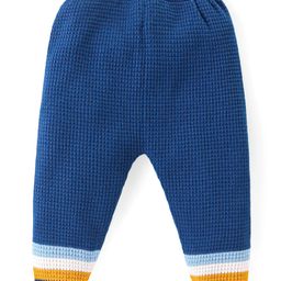 Babyhug Knitted Full Sleeves Front Open Sweater Set With Stripes Design - Navy Blue image 5