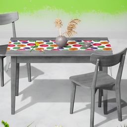 ArtzFolio White & Green Abstract Printed Velvet Table Runner image 2