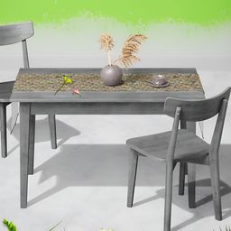 ArtzFolio Grey & Brown Geometric Printed Table Runner image 5