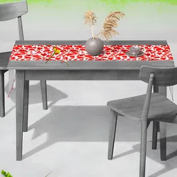 ArtzFolio White & Red Digital Printed Table Runner image 2