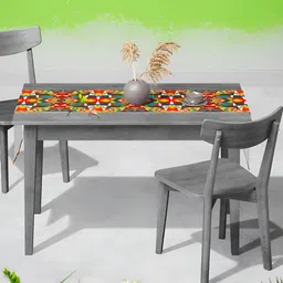 ArtzFolio Brown & Red Geometric Printed Table Runner image 4