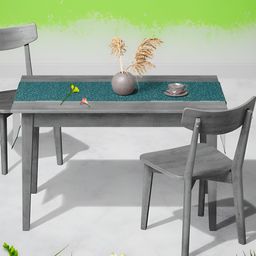 ArtzFolio Teal & Beige Digital Printed Table Runner image 2