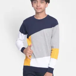 Crimsoune Club Kids Multicolor Color Block Full Sleeves Sweater-image-49