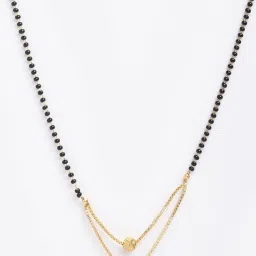 Panash Gold Plated Black Artificial Stones & Layered Beads Studded Mangalsutra image 4