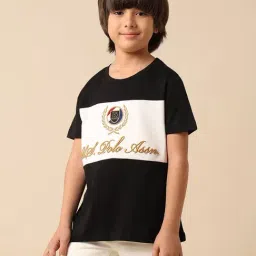 U.S. Polo Assn. Boys Black Cotton Color Block T-Shirt-picture-44