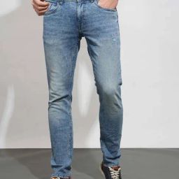 Being Human Blue Cotton Slim Fit Solid Jeans-image-59