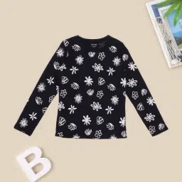 Pantaloons Junior Girls Black Iris Printed T-Shirt-picture-47