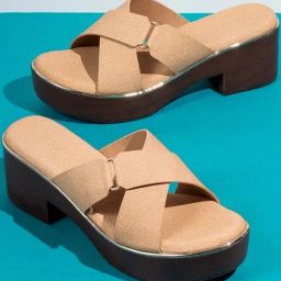 Inc.5 Women's Beige Cross Strap Sandals-image-20