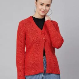 Cayman Red Full Sleeves Cardigan-image-40