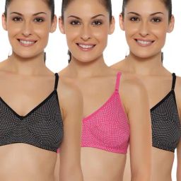 Floret Multicolor Non Wired Non Padded Full Coverage Bra (Pack Of 3)-image-81