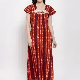 Secret Wish Orange Printed Nighty-image-55