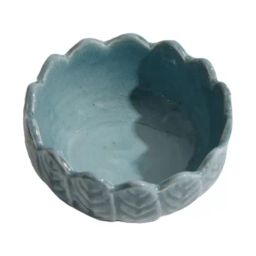 Fabindia Ahan Teal Green Leaf Bowl-image-44