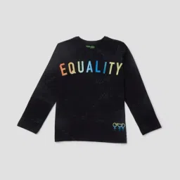 Gini & Jony Kids Black Cotton Printed T-Shirt-image-15