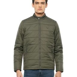Louis Philippe Green Regular Fit Quilted Jacket-picture-1