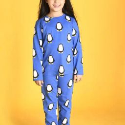 Anthrilo Kids Blue Printed Full Sleeves T-Shirt with Pyjamas-image-102