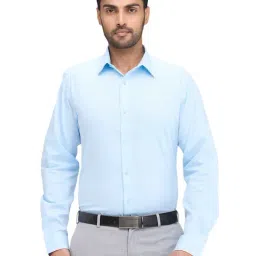 Raymond Blue Slim Fit Self Pattern Shirt-image-87