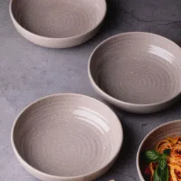 Goodhomes Grey Melamine Deep Plate - Set of 4-0