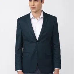 Van Heusen Navy Slim Fit Checks Blazer-image-59
