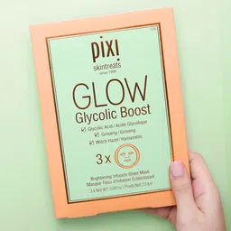 Pixi Glow Glycolic Boost Sheet Mask with Ginseng & Witch Hazel - 3 Sheets-image-29