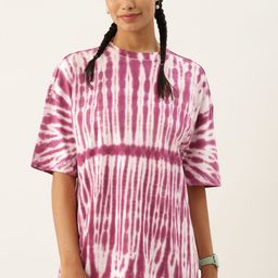 DressBerry Dyed Drop-Shoulder Sleeves Pure Cotton Oversized T-shirt-image-11