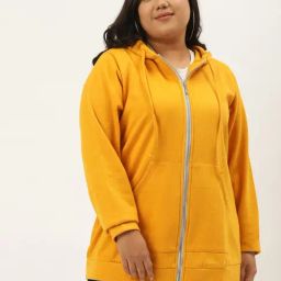 theRebelinme Yellow Fleece Solid Full Sleeves Sweatshirts-picture-36