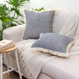 House This Akasam Blue Cotton Message Cushion Covers - Set of 2-42