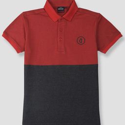 Gini and Jony Boys Colourblocked Polo Collar Cotton T-shirt-image-86