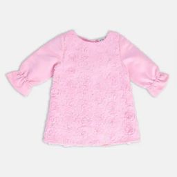 MINIKLUB Girls Pink Self Design Full Sleeves Dress-image-66