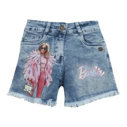 Tiny Girl Light Blue Cotton Barbie Printed Shorts-image-73