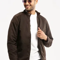 showoffff SHOWOFF Brown Cotton Slim Fit Jacket image 4