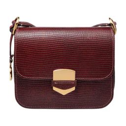 Fossil Lennox Maroon Textured Medium Leather Cross Body Bag-24