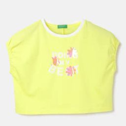 United Colors of Benetton Kids Yellow Printed T-Shirt-image-25
