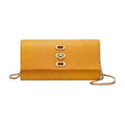 Fossil Penrose Yellow Animal Effect Medium Leather Cross Body Bag-11