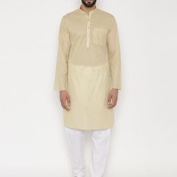 Wintage Men Beige Solid Straight Kurta-picture-17