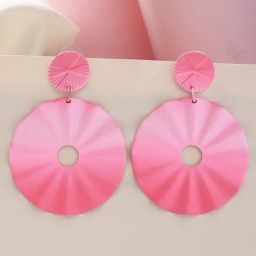 Karatcart Gradient Pink Oraganic Shape Dangler Earrings-40