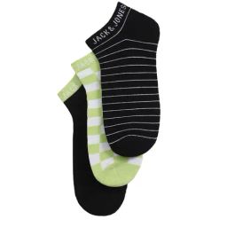 Jack & Jones Jacgeometric Terry Black Cotton Printed Ankle Length Socks - Pack of 3-image-35