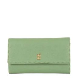 Baggit Stone Green Solid Tri-Fold Wallet for Women-image-77
