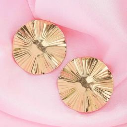 Karatcart Gold Plated Organic Design Contemporary Stud Earrings-46