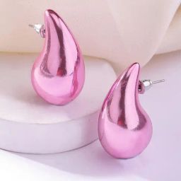 Karatcart Matellic Pink Contemporary Studs Earrings-image-37