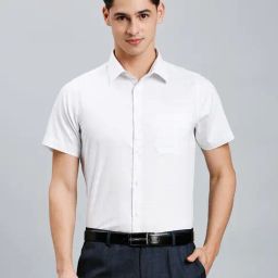 Reid & Taylor Blue Cotton Regular fit Solid Shirt-image-99