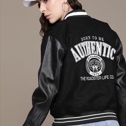The Roadster Lifestyle Co. Applique Varsity Jacket-35