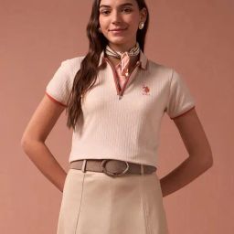 U.S. Polo Assn. Womens Off White Polyester Regular Fit T Shirt-image-90