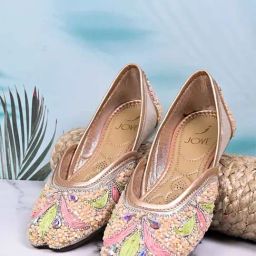 Jove Women's Rose Gold Ethnic Juttis-image-53