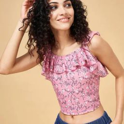 YU by Pantaloons Pink Printed Crop Top-image-17