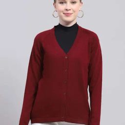 Monte Carlo Maroon Regular Fit Cardigan-picture-29